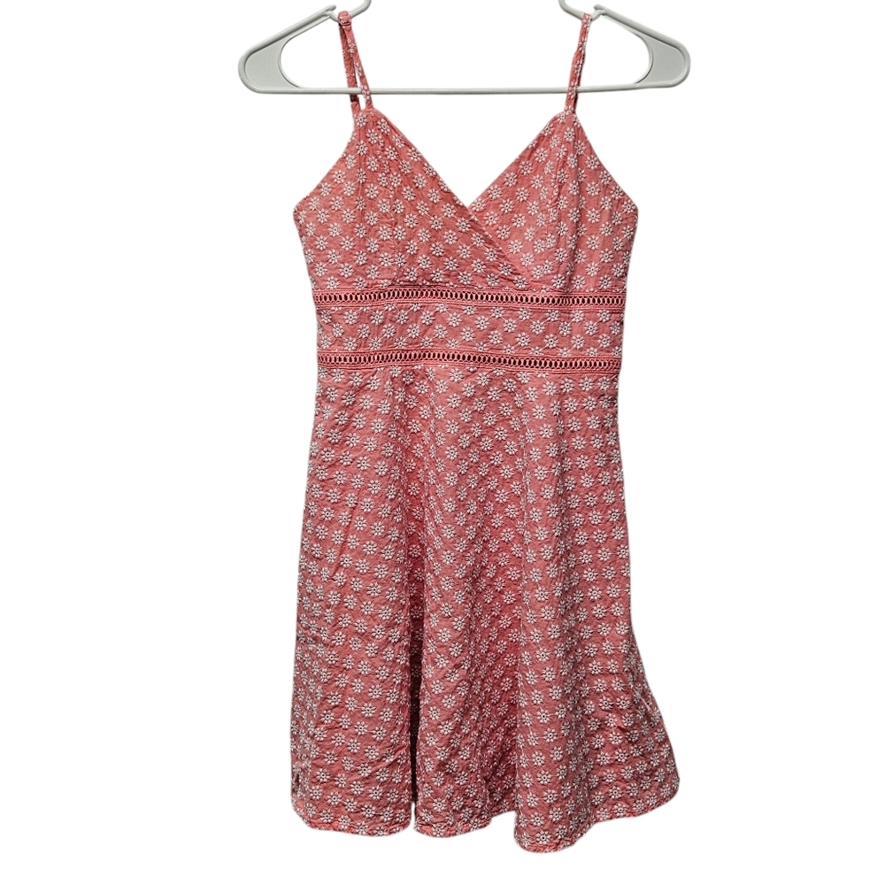 Jun & Ivy Girls Dress Small Pink Cottagecore Floral Embroidered